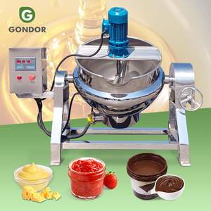 Marmite de cuisson industrielle électrique à double chauffage et automatisation avec agitateur pour la fonte du sucre - Product Image 1