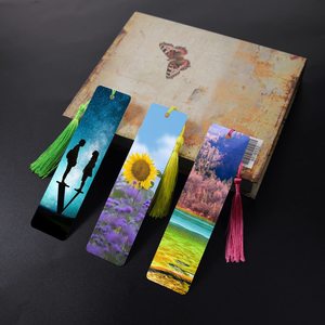 Segnalibri in Alluminio per Sublimazione, Stampa Serigrafica Bifacciale, Colorati con Nappine, per Progetti Fai-da-Te - Product Image 5
