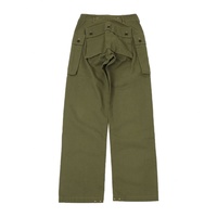 Pantalon cargo taille haute à jambe large avec braguette boutonnée, 100% coton sergé, motif chevrons Marine Corps, vente en gros