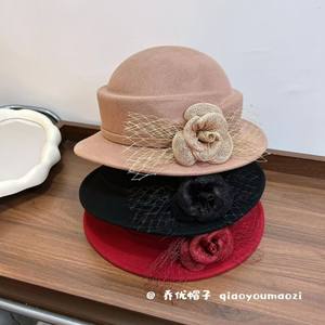 Recomendado por Little Red Book ~ Sombrero <span class=keywords><strong>de</strong></span> Bombín <span class=keywords><strong>de</strong></span> Lana 100% Elegante, Retro y <span class=keywords><strong>de</strong></span> Lujo Ligero <span class=keywords><strong>para</strong></span> Mujer, Sombrero <span class=keywords><strong>de</strong></span> Ala Ancha <span class=keywords><strong>de</strong></span> Moda <span class=keywords><strong>para</strong></span> Invierno - Product Image 4