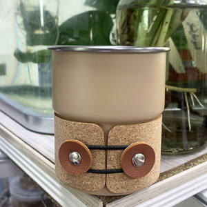 <span class=keywords><strong>Cafetière</strong></span> portable d'extérieur en acier inoxydable avec isolation en cuir, design simple et élégant, bec étroit, pour le voyage transfrontalier - Product Image 5
