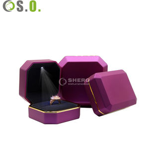 High Quality Led Ring Box <b>Square</b> Jewelry Box with LED Light for Pendant Bracelet Necklace Proposal Engagement Wedding case - Product Image 2