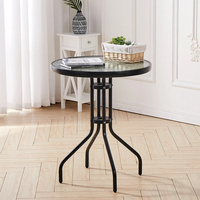Ensemble de meubles d'extérieur modernes YingRun, structure en métal, table en verre ondulé, résistant aux intempéries, ensemble de bistrot pour patio et jardin