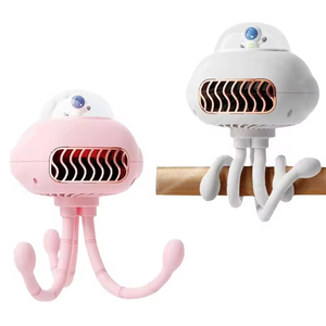 Ventilatore Portatile LED Ricaricabile con Design Carino, Mini Ventilatore per Aromaterapia e Passeggino, Multifunzione con Supporto per Telefono - Product Image 4