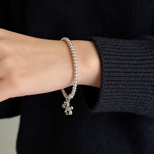 <b>Silver</b> <b>Bead</b> Bracelet 925 Sterling <b>Silver</b> Animal Charm Pearl Women's Gift Jewelry - Product Image 3