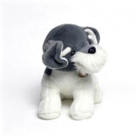 Peluche Schnauzer Mignonne, Jouet en Peluche Doux, Poupée Chien avec Barbe et Sourcils Caractéristiques, Idéal Cadeau d'Anniversaire pour Enfants, Décoration Maison