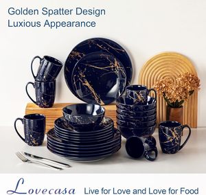 <span class=keywords><strong>Service</strong></span> de table pour 6 personnes, <span class=keywords><strong>vaisselle</strong></span> en <span class=keywords><strong>porcelaine</strong></span> moderne complète, 24 pièces (assiettes plates, bols à dessert) - Product Image 1
