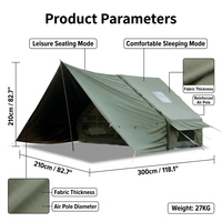 Tente gonflable de camping extérieur, luxe léger, quatre saisons, double couche, montage rapide, imperméable, chaude, grand espace