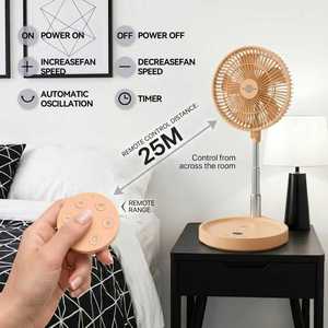 Ventilador <span class=keywords><strong>de</strong></span> Camping Eléctrico Recargable y Plegable con Control Remoto, Luces LED y Motor sin Escobillas - Ideal para Uso en Exteriores y Hoteles - Product Image 3