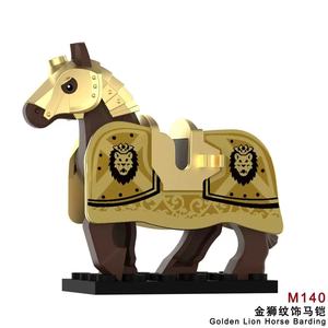 Chevalier Lion Rouge à Cheval, Jouet de Construction Animalier, Cheval de Guerre Médiéval, Figurine de Blocs de Construction, Série Château, Plastique ABS 1:1 - Product Image 5