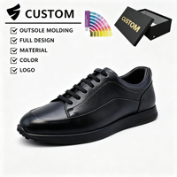 Chaussures de marche légères et confortables pour hommes, faites à la main, à lacets, style skateboard, toutes saisons, décontractées, tendance, en cuir véritable