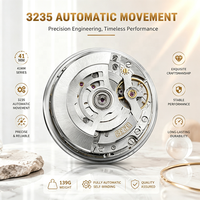 Montre mécanique de haute qualité avec mouvement 3235, acier inoxydable, usine ERF, cadran vert tendance, 41 mm, montre pour homme d'affaires