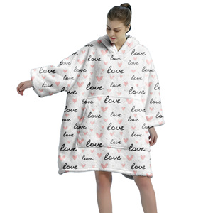 Wholesale Sherpa Lined Wearable <strong>Hoodie</strong> Blanket Super Soft Flannel Oversized <strong>Snuggle</strong> Blanket <strong>Hoodie</strong> with Pocket - Product Image 6