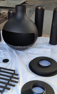 Cheminée suspendue à bois avec cheminée, en acier au carbone sphérique, rotation à 360 degrés - Product Image 6