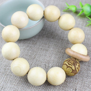 Ling Gusi Cypress Wood <b>Bracelet</b> 10mm Beads Carved Religious Ceremony Unisex Jewelry Collectible Gift - Product Image 4
