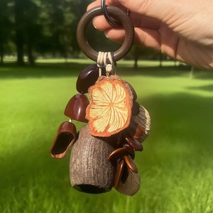 Wholesale Handmade Natural Fruit Shell Keychain Bag Charm <b>Wind</b> <b>Chime</b> For Healing And Meditation - Product Image 4
