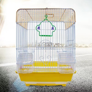 Gabbia <span class=keywords><strong>per</strong></span> <span class=keywords><strong>Uccelli</strong></span> Pappagallini con Tetto Piatto, Gabbia in Filo Metallico con Mangiatoia Esterna, <span class=keywords><strong>Abbeveratoio</strong></span> e Vassoio Rimovibile, 12 Pezzi - Product Image 4