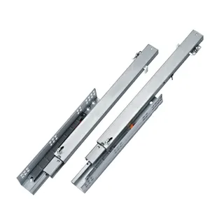 Ekstensi Penuh 3-Fold Press Rebound Telescopic Channel Tersembunyi Undermount Laci Rel Geser