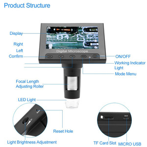 กล้องจุลทรรศน์ดิจิตอล DM4 กำลังขยาย 1000 เท่า พร้อมหน้าจอ LCD สำหรับซ่อมวงจรและการทดสอบทางอุตสาหกรรม - Product Image 3