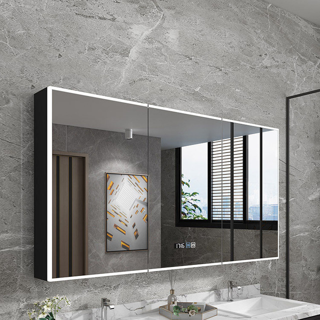 LED Vanity Mirror Cabinet Smart Rectangle Touch Lamp Mirror Mounted Wall Bath Mirrors