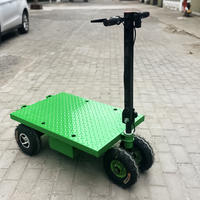 Carro de plataforma plegable eléctrico alimentado por batería, camión de mano eléctrico, carga de madera, carro de trabajo plano de 600kg para ir de compras