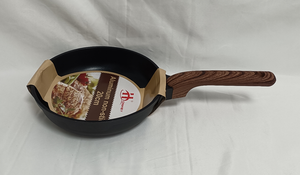 Juego de utensilios de cocina antiadherentes de aluminio fundido a presión con tapa de silicona y mango con textura de madera, fabricado en China, gran venta, suministro directo de fábrica - Product Image 3