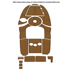 Plateforme de bain et cockpit pour bateau 2001 Sessa <span class=keywords><strong>Key</strong></span> <span class=keywords><strong>Largo</strong></span> 21, revêtement de sol en mousse EVA imitation teck SeaDek MarineMat Gatorstep, auto-adhésif - Product Image 1