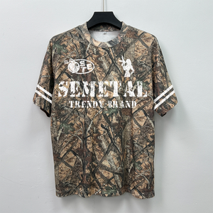 T-shirt vintage camouflage Real Tree 260 g/m² à col rond pour homme, chemises en coton personnalisées de créateur, t-shirts imprimés à épaules tombantes et coupe oversize - Product Image 4