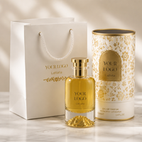 Flacon de parfum vide personnalisé de style boutique française Firdaus, emballage en verre avec bouchon élégant, logo et boîte cadeau