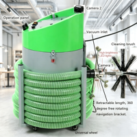 Machine de nettoyage de conduits CVC électrique 3-en-1 avec brosse, aspirateur et caméra, vitesse variable 0-1400 tr/min, rotation automatique avant-arrière, 2000 m³/h