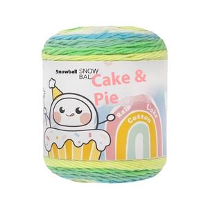 Bufanda de punto hecha a mano DIY, almohada, manta de ganchillo, bola de nieve teñida, 5 hebras, algodón de leche, pastel de arcoíris, bola de hilo degradado - Product Image 5