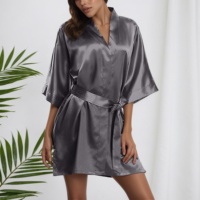 Primavera Verano Mujer Pijamas Faux Silk Satin Homewear Manga corta Conjunto de dos piezas Nuevos conjuntos de ropa de dormir