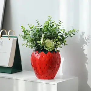 creative strawberry art ornaments unique home decoration vase modern flower vase