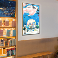 Vente en gros Boîte à lumière LED A4/A3/A2/A1 personnalisée Panneaux lumineux publicitaires fins en acrylique avec verre trempé en aluminium pour usage intérieur