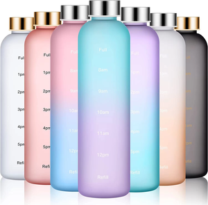 Bouteille d'eau Tritan <span class=keywords><strong>Sport</strong></span> <span class=keywords><strong>1L</strong></span> avec marqueur de temps | Boire directement | Faire bouillir l'eau sans danger | PS en plastique pour la salle de <span class=keywords><strong>sport</strong></span>, l'école et l'extérieur - Product Image 1