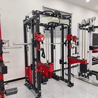 Nouvelle machine Smith multifonctionnelle 3-en-1 en acier au carbone avec rack de musculation et pile de poids de 70 kg*2 pour l'entraînement de musculation à domicile et la musculation des pectoraux