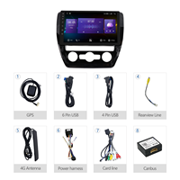 Radio Mobil Android MeiHua untuk VW Sagitar 8core Android12 4+32GB Navigasi Multimedia Tablet 10 inci 2din GPS Stereo Layar Terpisah