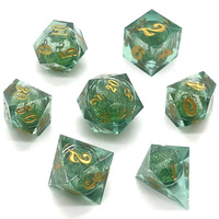 Dadu polihedral Resin buatan tangan untuk RPG Rolling bermain game dugeon dan Naga Dice kustom DND Liquid Core Dice Set