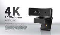 Yeni nesil 4k PC Web kamerası otomatik odaklama kamera Online eğitim ve Video arama Web kamera için 10x dijital Zoom ile