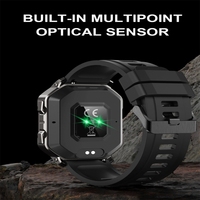 Montre intelligente robuste d'extérieur NX3 avec écran couleur de 1,83 pouce, prise en charge de la surveillance de la fréquence cardiaque, de la surveillance de la pression artérielle, bracelets de montre intelligente