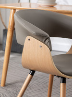 Chaise de salle à manger Jianyi minimaliste moderne nordique en bois massif avec revêtement en cuir PU, démontable, pour la maison, l'hôtel et la terrasse