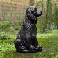 Statue de chien Cocker Spaniel Bronze décor extérieur, Sculpture personnalisée pour animaux de compagnie