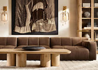 Table basse rectangulaire en bois massif de style moderne et luxueux, faite à la main, durable, design Wabi-Sabi pour salon