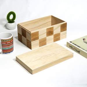 Chưa hoàn thành thiết kế hiện đại Gỗ lưu trữ Hộp Quà Tặng bằng gỗ thủ công mỹ nghệ giáng sinh trang trí hộp với nắp - Product Image 5