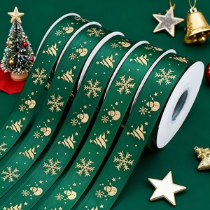 Winter Xmas Pattern Fabric <b>Ribbon</b> Bespoke Text For Christmas Party Favor Decor - Product Image 6