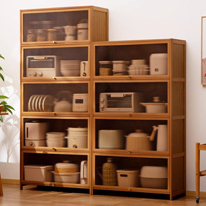 Estante de almacenamiento multifuncional para cocina, organizador de utensilios de cocina, aparador para comedor, gabinete de piso de varios niveles. - Product Image 3