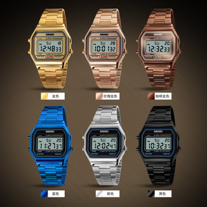 Reloj Digital Retro de Negocios para Hombre <span class=keywords><strong>SKMEI</strong></span>, Reloj de Pulsera Delgado con Correa de Acrílico, Moderno, a la Moda, Personalizado, Resistente al Agua - Product Image 1