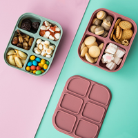Boîte à collation Bento divisée sans BPA Conteneurs de stockage d'aliments pour bébés réutilisables Conteneurs à collation pour enfants avec couvercle