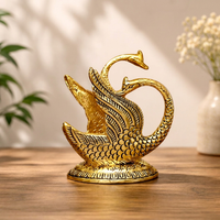 Patung Angsa Abstrak Modern Logam Emas Figur Hewan Mewah Aksen Meja Ruang Tamu-Ali Handicrafts-B2B Ekspor Grosir
