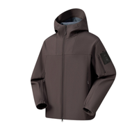 Veste softshell unisexe à capuche, fermeture éclair intégrale, résistante à l'eau, doublée polaire, coupe-vent, tactique, plusieurs poches zippées
